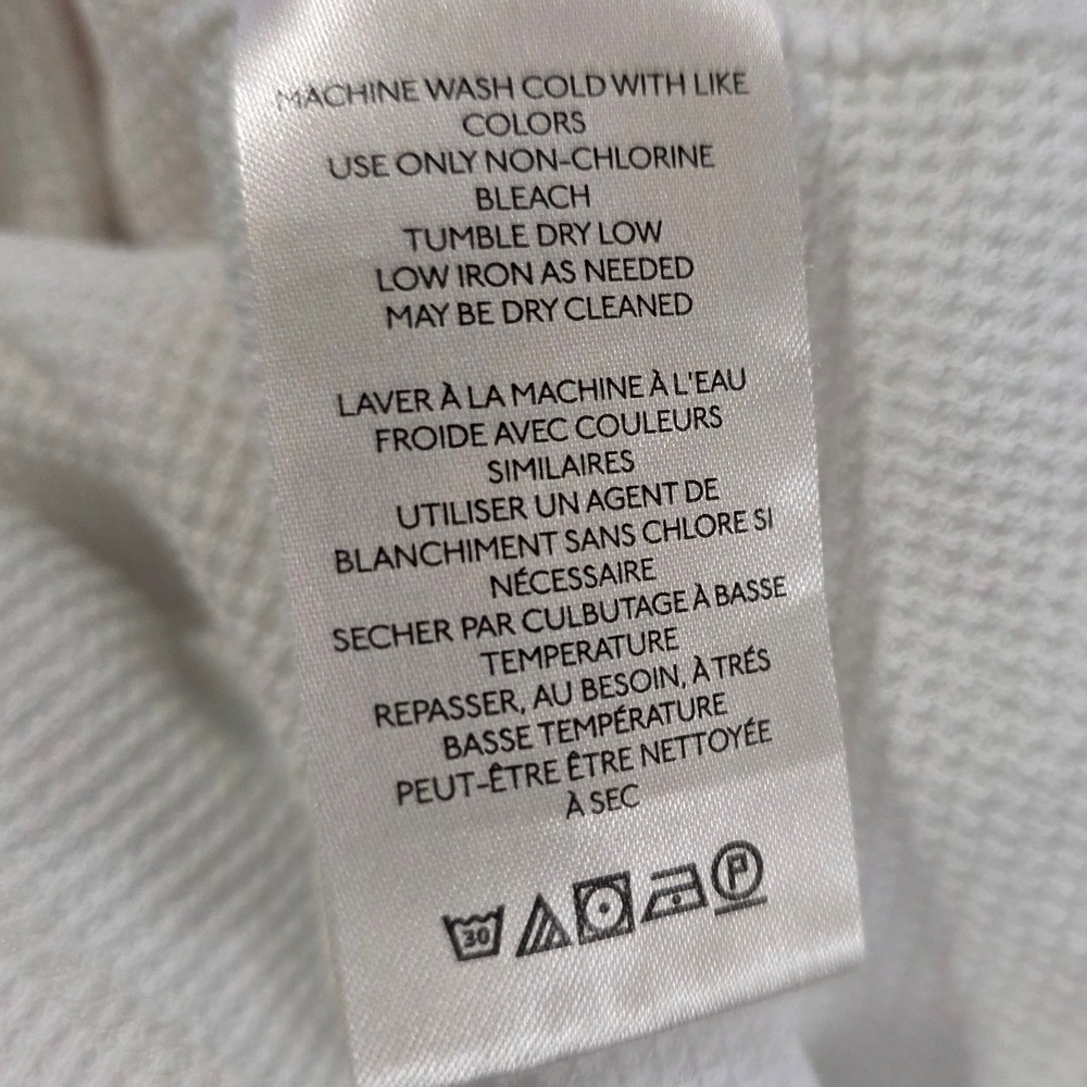 We The Free People Arlo Thermal Top Women L White Waffle Knit Long Sleeve Lounge - Picture 9 of 11